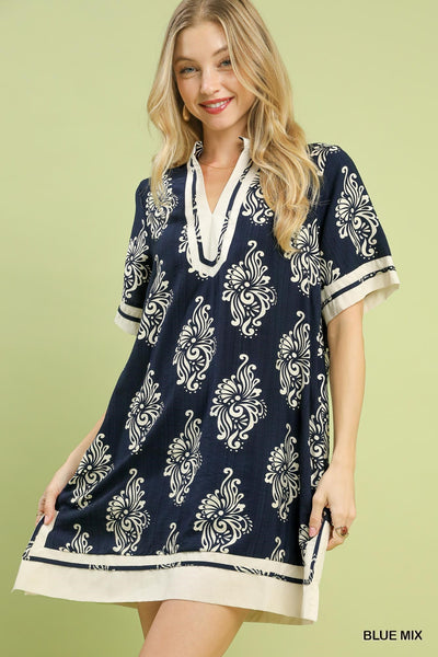 UMGEE Savannah Two Tone Dress Blue Mix