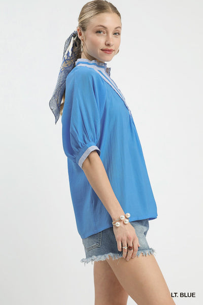 UMGEE Blue Contrast Top