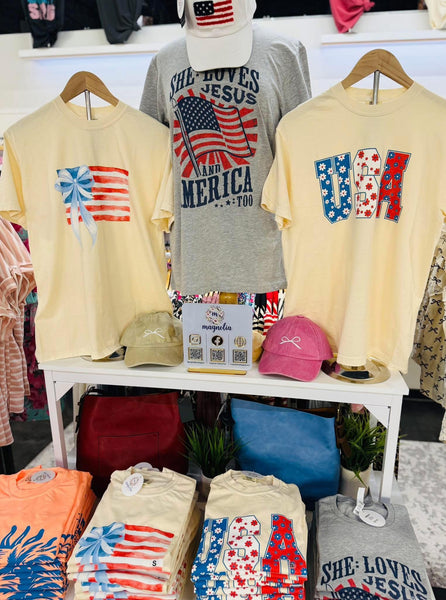 Comfort Colors Watercolor Flag Tee