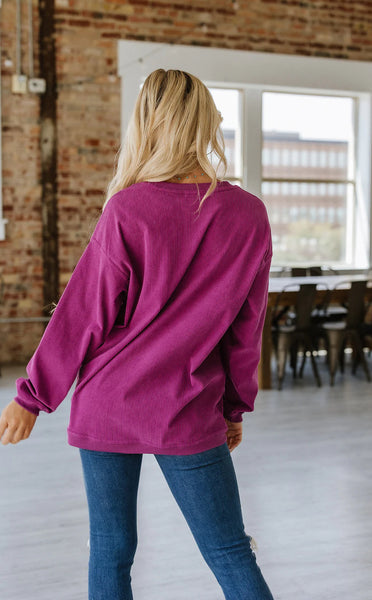 Andy Corded Pullover Fuchsia