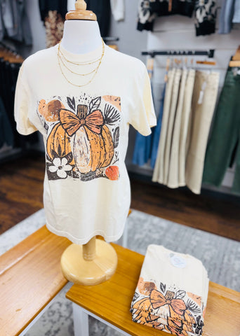 Comfort Colors Cream Pumpkin Boho Harvest Tee