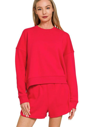 Scuba Sweatshirt & Shorts SET Ruby Red