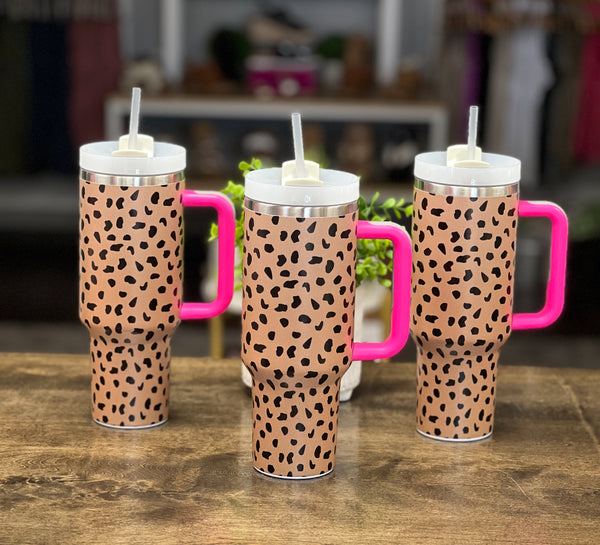 Leopard Print 40oz Stainless Tumbler