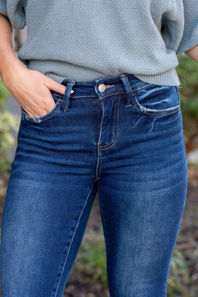 Lovervet Dark Wash Ankle Mini Flare Jean