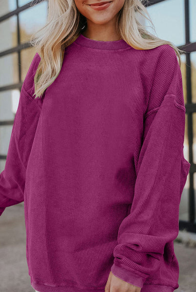 Andy Corded Pullover Fuchsia