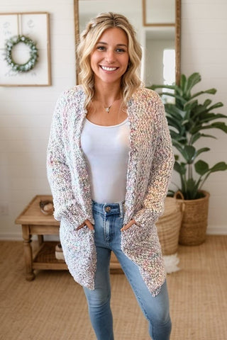 Paige Multi Color Soft Confetti Cardigan