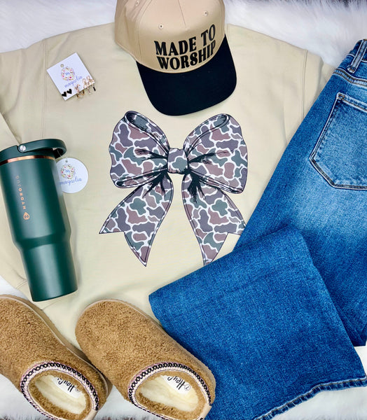 Camo Bow Sweatshirt