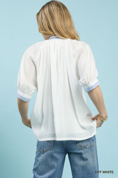 UMGEE White Contrast Top