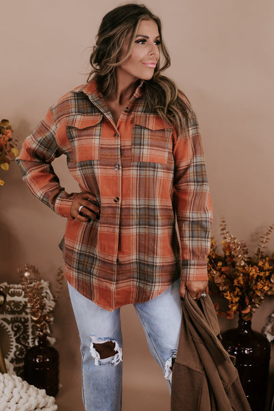 Sonoma Rust Plaid Flannel Button Down