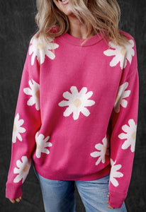 Stella Pink Daisy Crew Neck Sweater