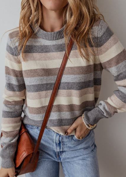 Newport Neutral Stripe Casual Sweater