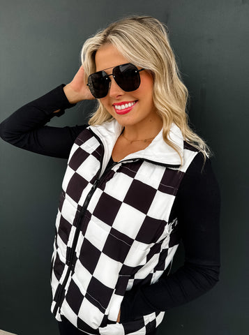 PRE-ORDER Checkered Puffer Vest