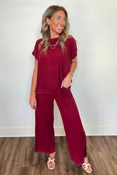Mineral Wash 2PC SET Dark Red