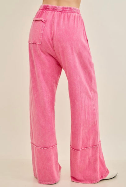 Mineral Washed Everyday Pant Hot Pink