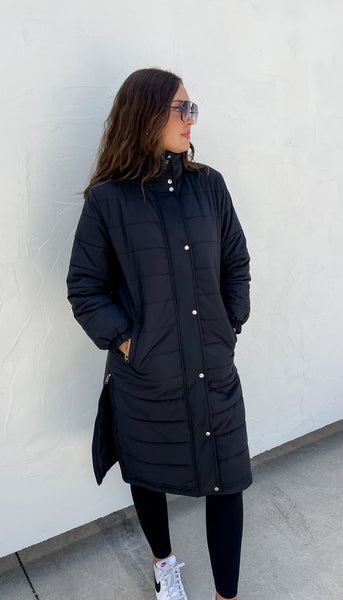 Lennon Long Puffer Jacket Black