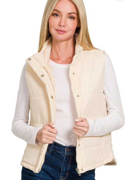 Classic Puffer Vest Cream