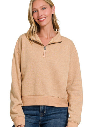 Scuba Fleece Half Zip Sweatshirt Pullover Brush