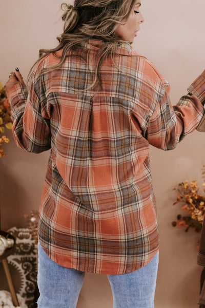 Sonoma Rust Plaid Flannel Button Down