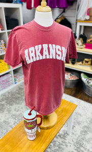 Comfort Colors Crimson Arkansas Tee