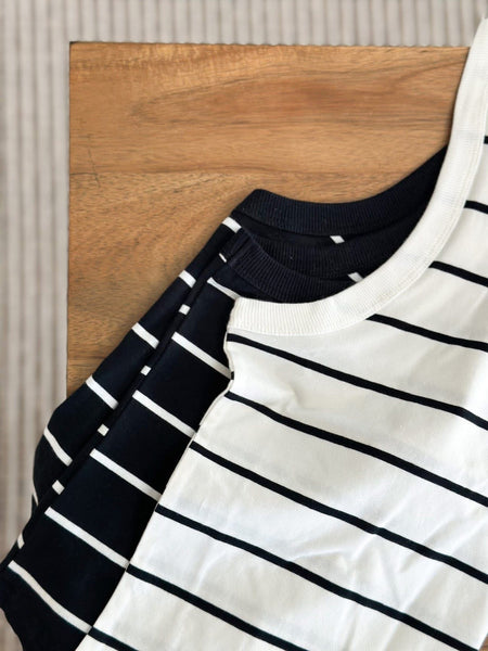 Back To Basics Stripe Tank White