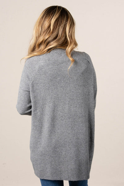 Essential Soft Sweater Cardigan Grey