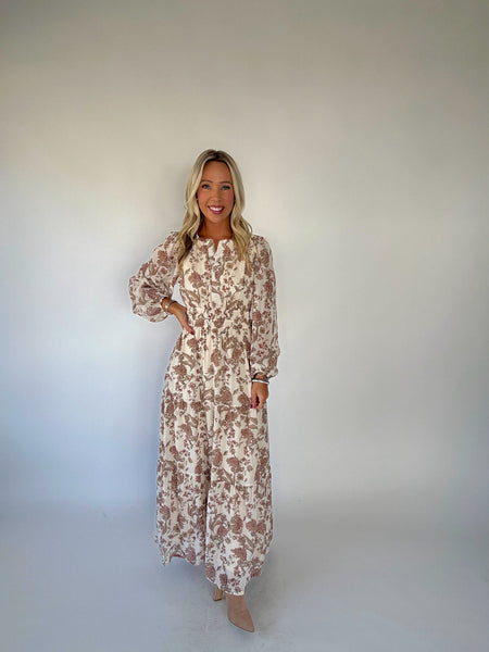 Stevie Cream Floral Maxi Dress