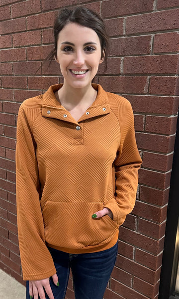 Lexie Copper Textured Sweatshirt Pullover