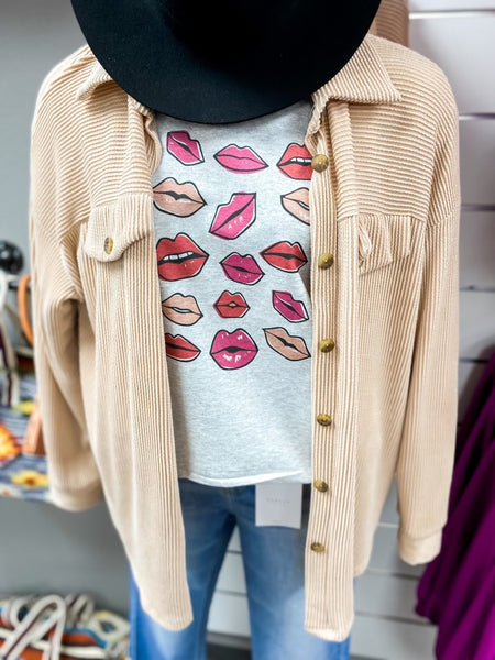 Multi Retro Lips Cozy Sweatshirt