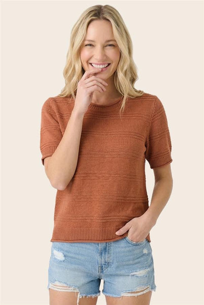 Textured Stripe Sweater Top Sienna