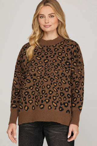 Lauren Leopard Sweater Mocha