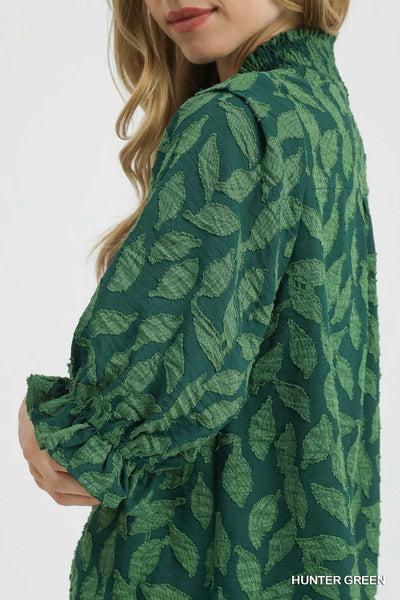 UMGEE Green Mix Leaf Print Top