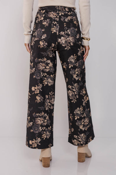 UMGEE Floral Print Pant Black Mix