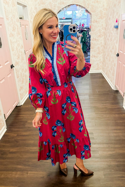 UMGEE Floral Midi Dress Berry Mix