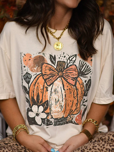 Comfort Colors Cream Pumpkin Boho Harvest Tee