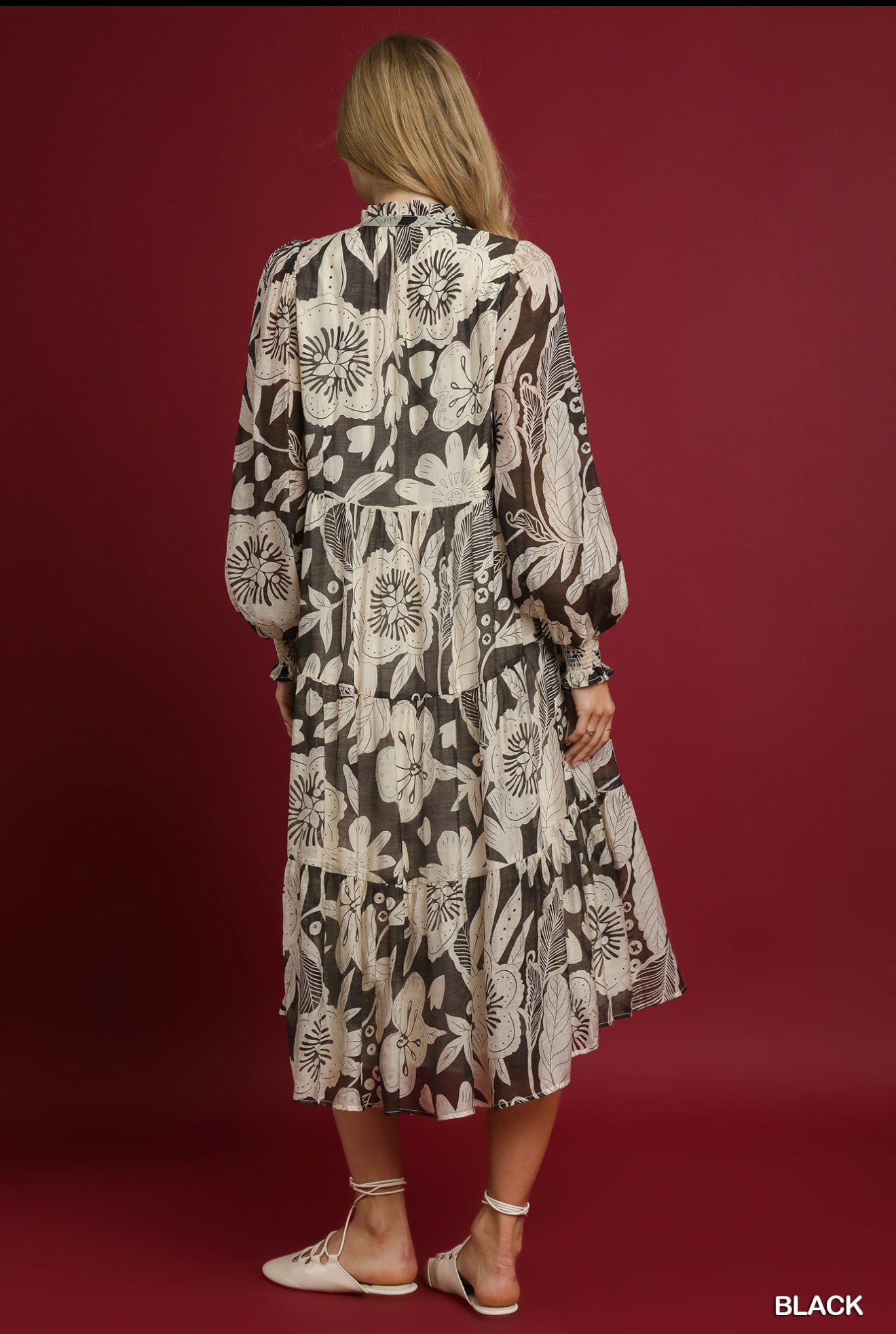 UMGEE Floral Tiered Dress Black Mix – Magnolia Trading Post