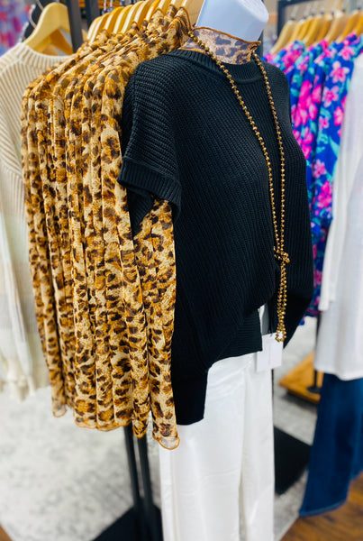 Crew Neck Sweater Vest Black