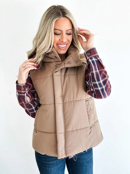 Flannel Plaid Button Down Wine