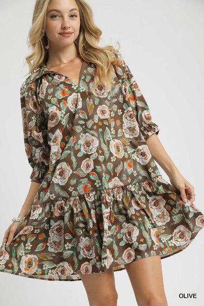 UMGEE Floral Drop Waist Dress