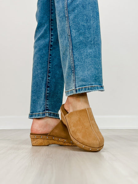 Corkys Newbie Camel Slip On Wedge