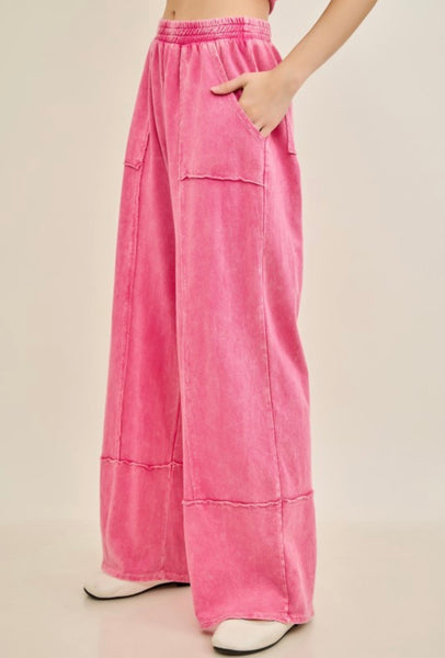 Mineral Washed Everyday Pant Hot Pink