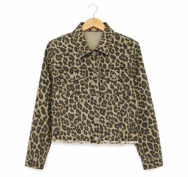 RISEN Leopard Denim Jacket