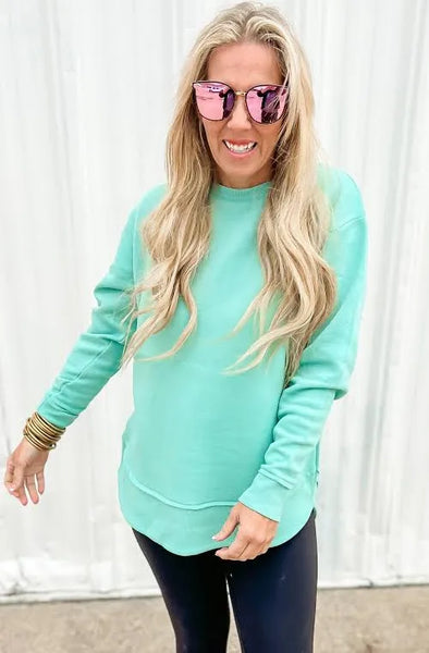 Weekend Fleece Casual Sweatshirt Saltwater Mint