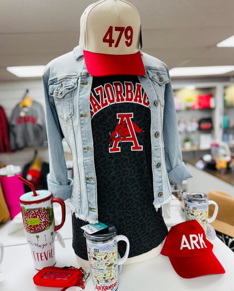 Arkansas Razorbacks Leopard Print Graphic Tee