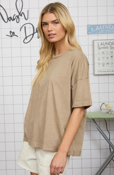 Cotton Casual Tee Mocha