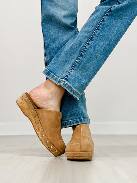 Corkys Newbie Camel Slip On Wedge