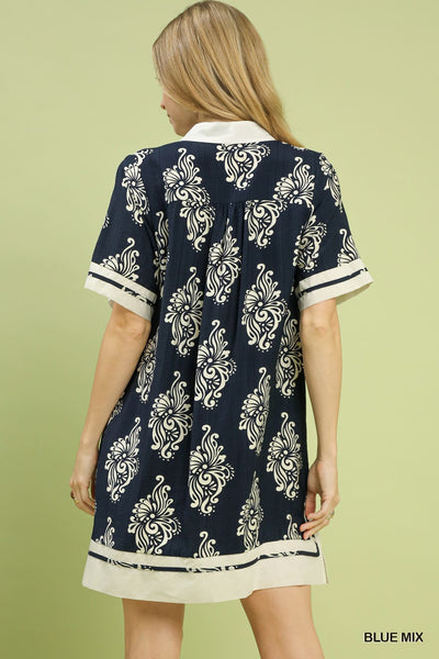 UMGEE Savannah Two Tone Dress Blue Mix
