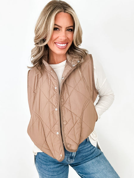 Lightweight Quilted Vest Mocha