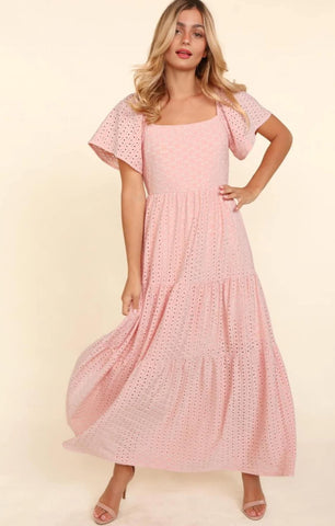 Blush Lacee Square Neckline Maxi Dress