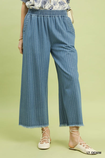 UMGEE Denim Stripe Wide Leg Pant
