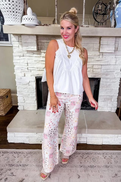 Garden Party Patchwork Wide Leg Pant